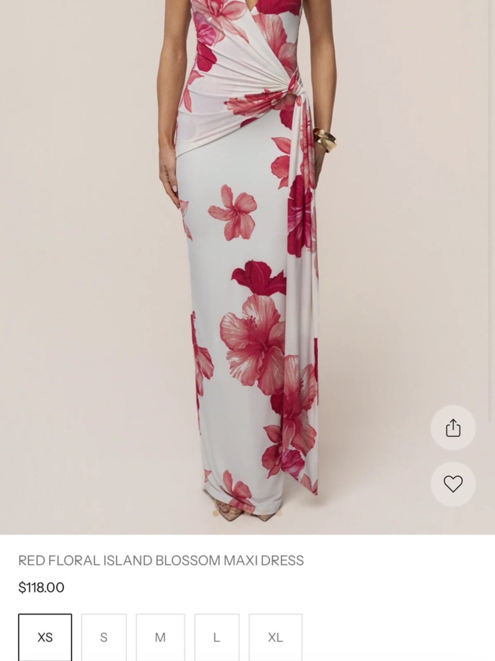 Jluxlabel RED FLORAL
ISLAND BLOSSOM MAXI DRESS NWT (XS)